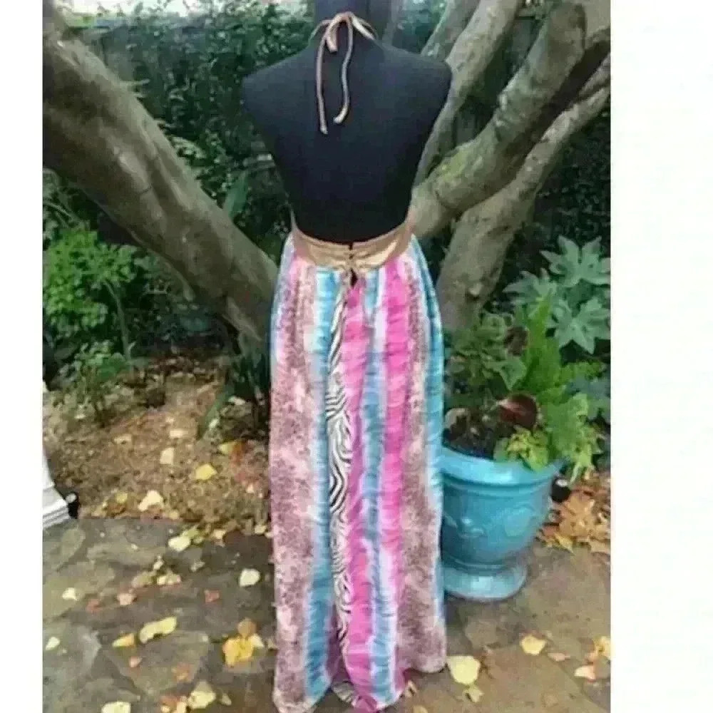 Tricia Fix Zebra Bohemian Maxi Dress Size Large🍓 - Picture 3 of 9